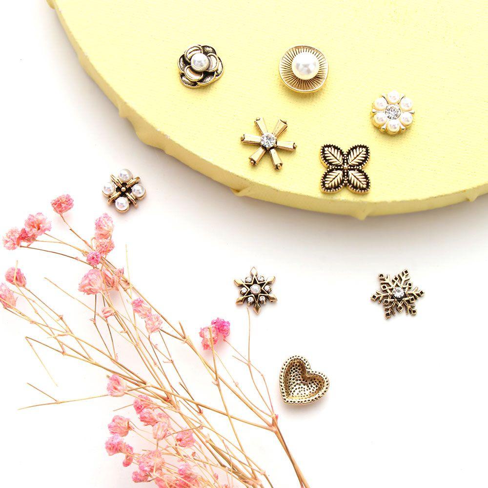 Set 10 Kẹp Tóc Hình Hoa Lấp Lánh Phong Cách Retro