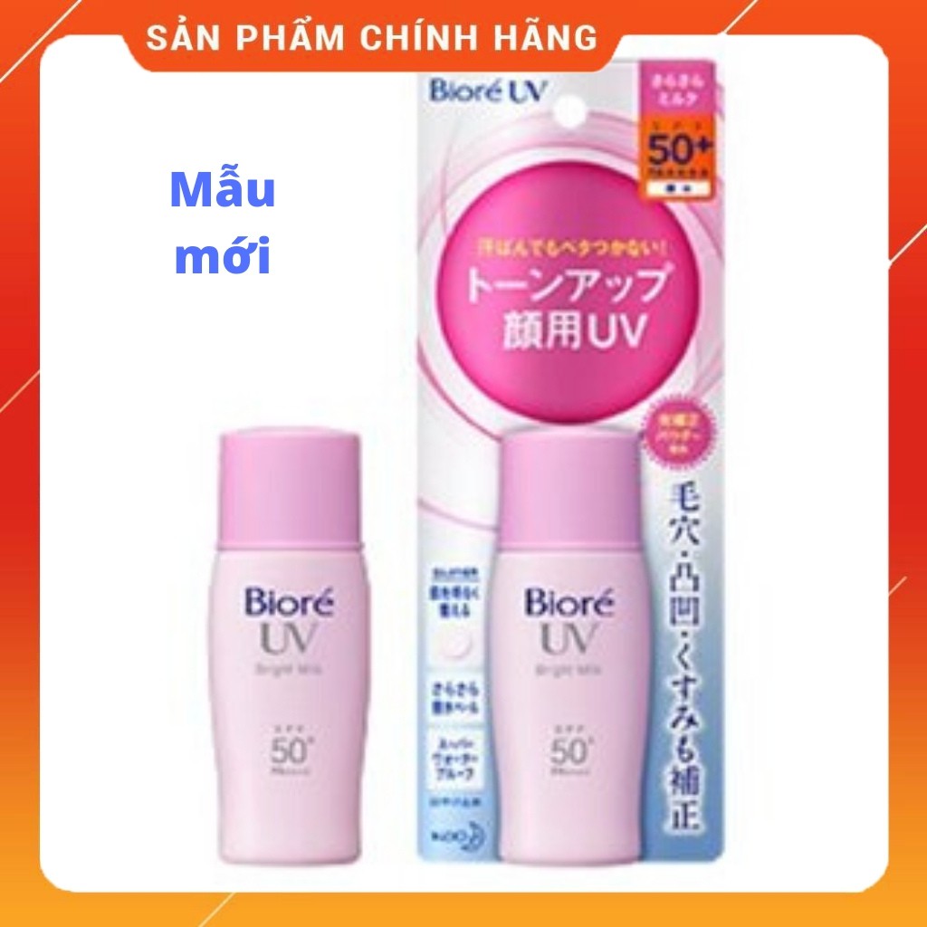 Kem-Sữa chống nắng Biore UV Perfect Milk SPF 50+/PA++++ 40ml xanh-30ml hồng-dưỡng da chống thấm nước