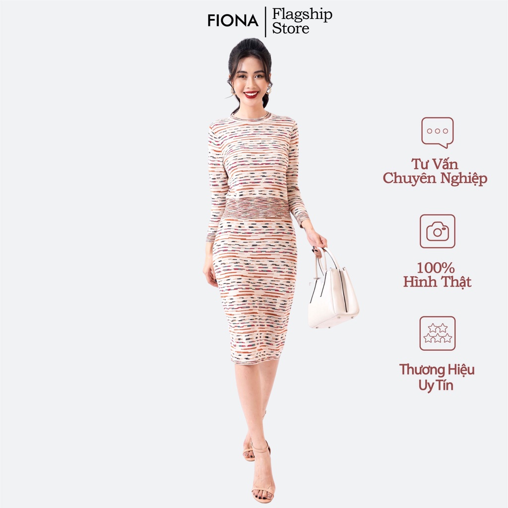 Set Áo Len Nữ FIONA, Phối Áo Và Chân Váy Len Thu Đông Mã F850742