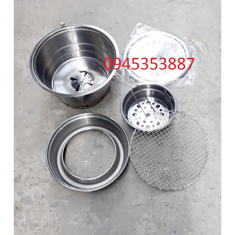 Bếp nướng than hoa không khói hàn hút dương kèm vỉ inox 304