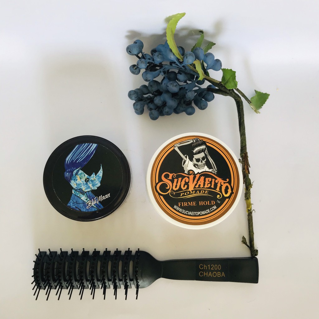 Combo 2 Sáp Vuốt Tóc Suavecito Firme Hold Pomade + Sáp vuốt Nam BluMaan Styling Meraki