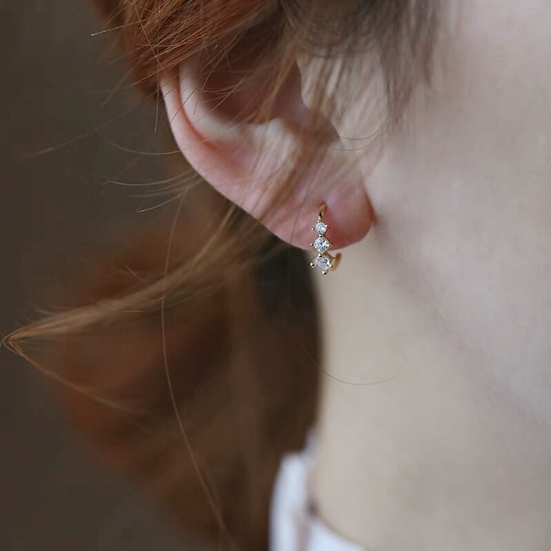 Bông tai Bạc 925 mạ Vàng 14K / LP-E181