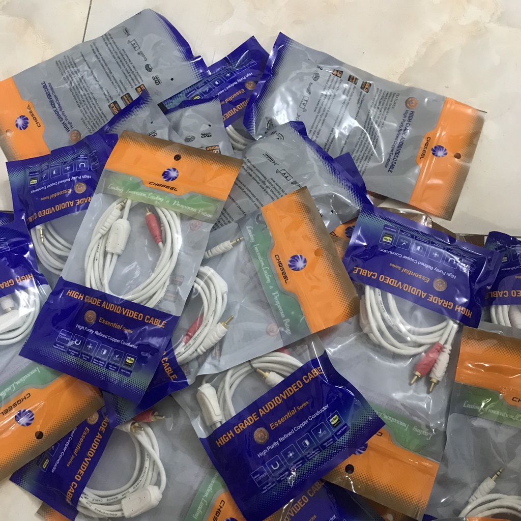 Dây Cáp 3.5 ra 2 đầu hoa sen cao cấp CHOSEAL 1.8 mét - Hàng Chính hãng - Gia Khang Shop