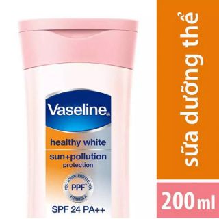 Vaseline Sữa Dưỡng Thể Trắng da chống nắng PPF và SPF 24 PA++ 200ml