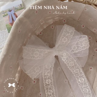 🎀 KẸP TÓC NƠ CÔNG CHÚA/ CÔ DÂU SIZE TO - [ Nhà Nấm handmade ]