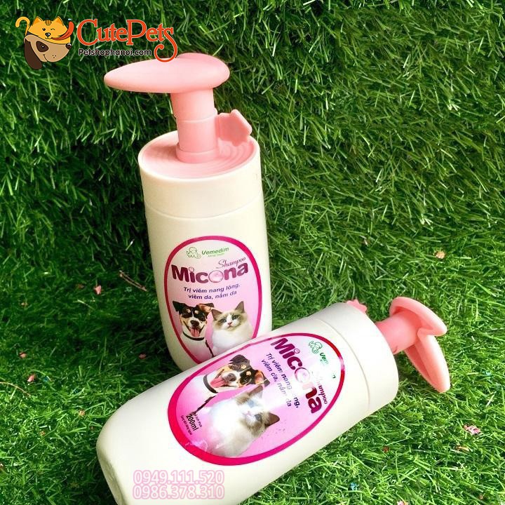 Sữa tắm trị viêm da, nấm da MICONA 200ml dành cho chó mèo - CutePets