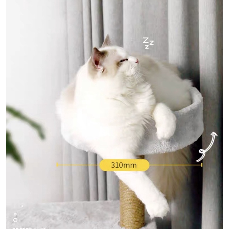 Cattree xám cho mèo to kèm đồ chơi - cào móng cao 85cm