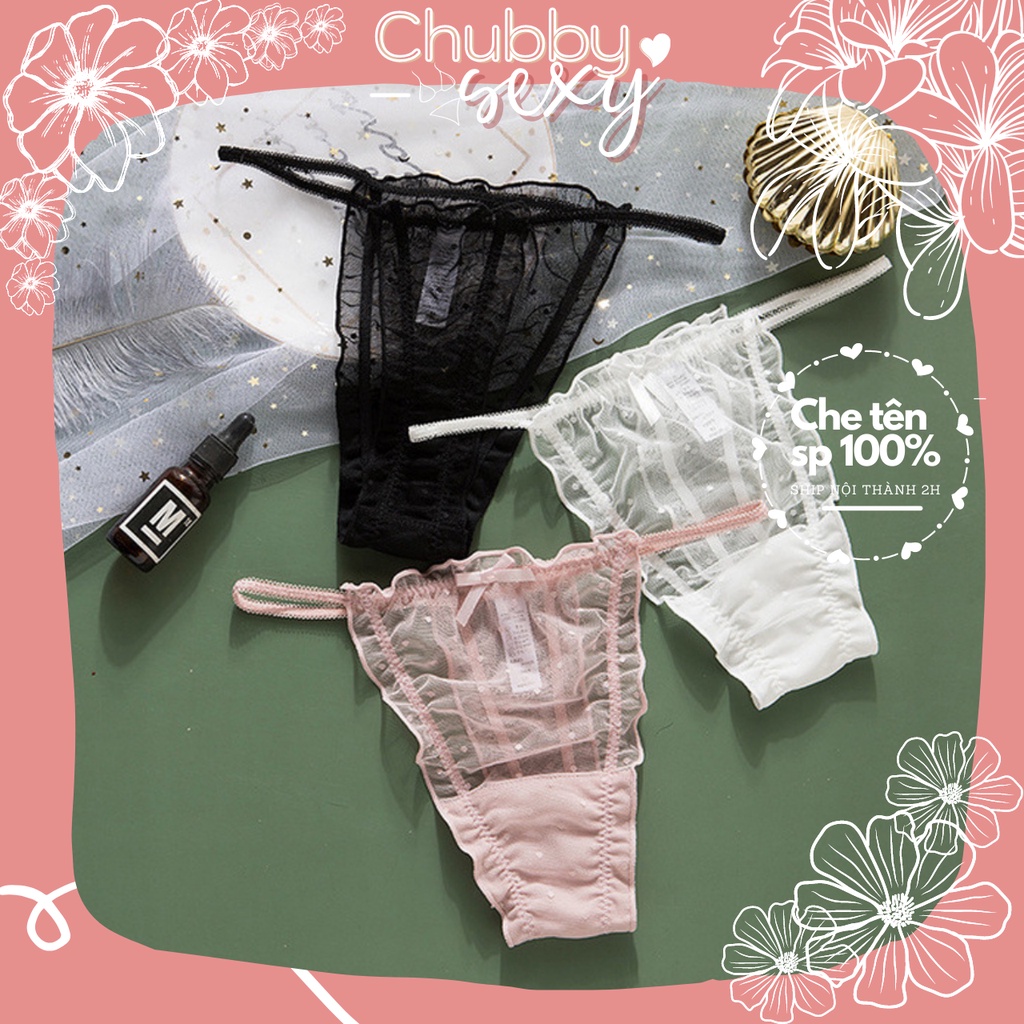 Quần Lọt Khe Dây Ren Chấm Bi Vải Voan Lưới  Quyến Rũ  - Underwear Sexy - QLK12 - Chubby.Sexy | BigBuy360 - bigbuy360.vn