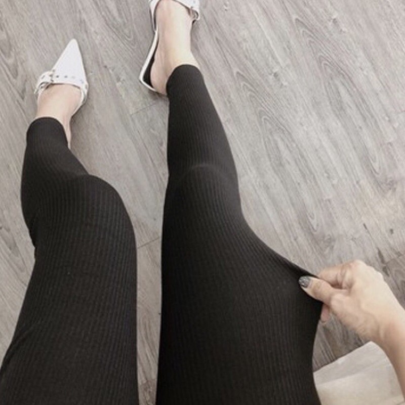 QUẦN LEGGING LEN TĂM CẠP CHỮ GEN BỤNG_ Quần Legging Len Tăm Cạp Chun Chữ