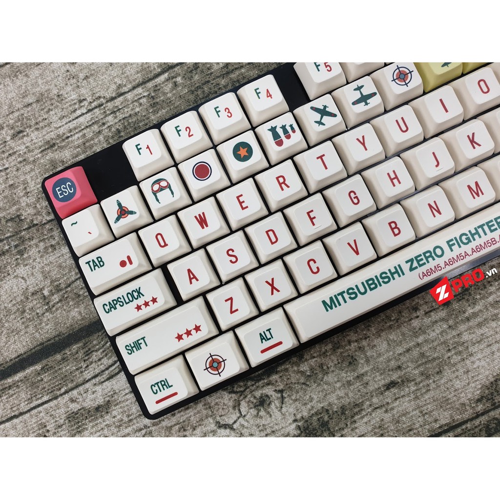 Bộ Keycap Mitsubishi Zero Fighter 136 Phím (CLONE)