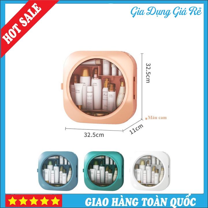 Tủ Treo Tường Hình Vuông Mặt Kính Tròn Trong Suốt Bằng Nhựa Cao Cấp