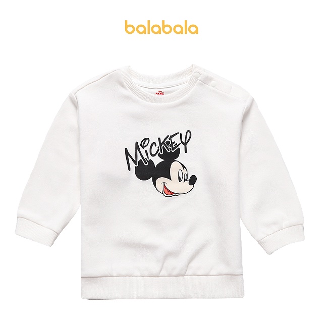 (0-4 tuổi) Áo ni bé trai hãng BALABALA hình chuột Mickey màu trắng 200321100108