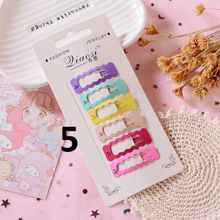 Set 6 Kẹp Tóc Sắc Màu Dễ Thương