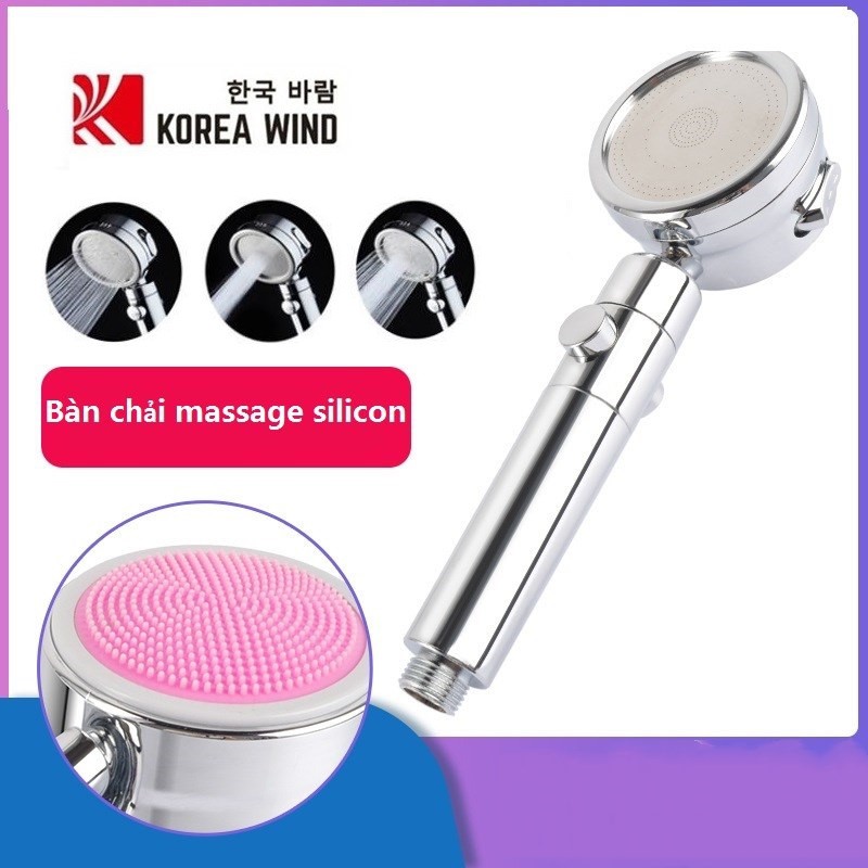 Đầu vòi sen lọc nước tăng áp- - 3 chế độ nước- Massage bàn phím silicon