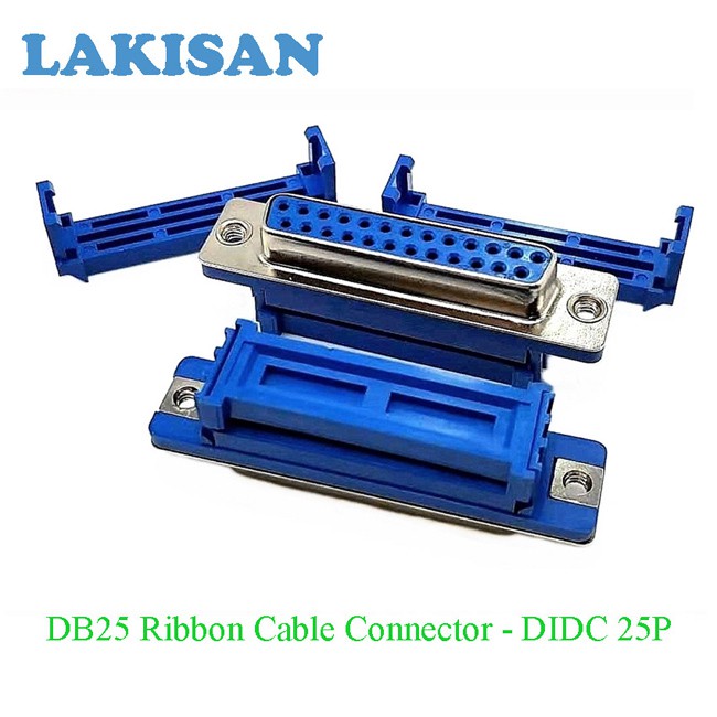 [1 CHIẾC] Đầu nối dây cáp IDE26| DB25 màu xanh - DIDC 25P - Bấm cáp bẹ 26P - Cổng COM 25 chân