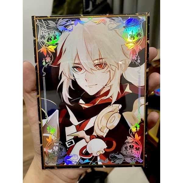 Tranh viền vàng kính hologram genshin