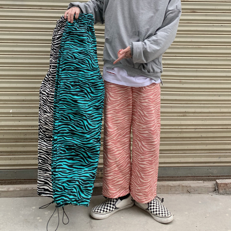 Quần Dài Ống Đứng In Họa Tiết Ngựa Vằn Phong Cách Đường Phố Cá Tính 222001
