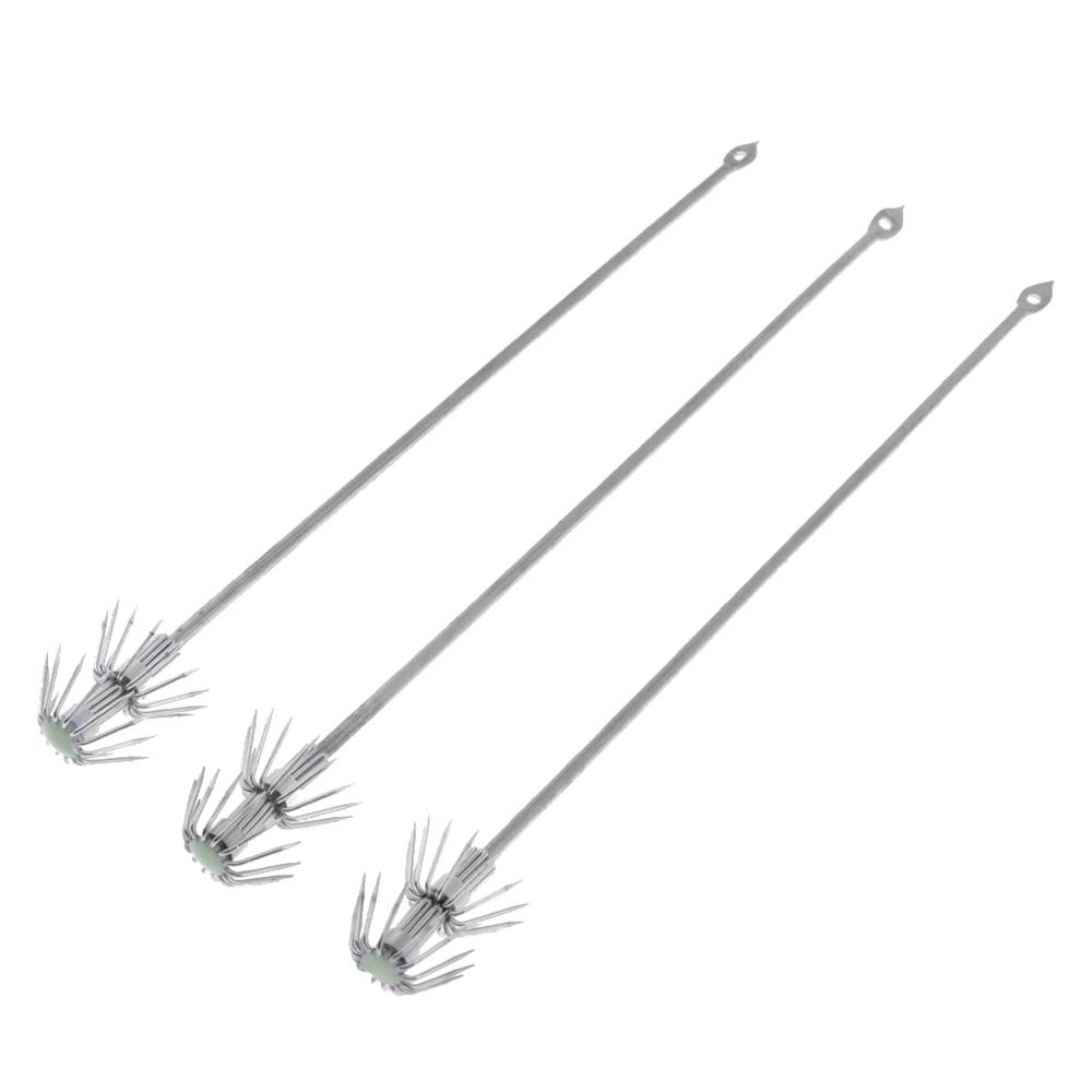 Mồi Câu Cá Hình Mực Phát Sáng Bằng Thép Không Gỉ