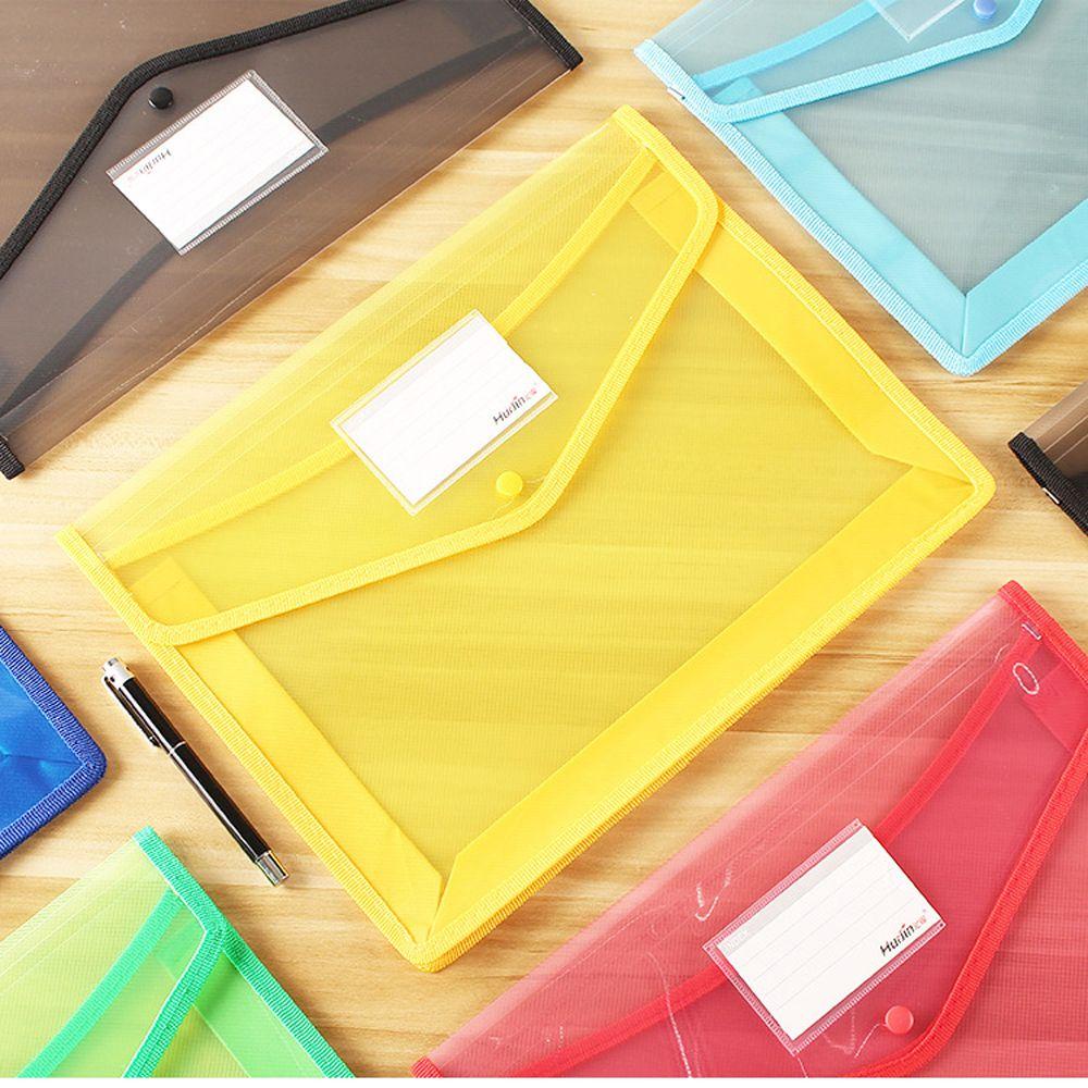 Túi Đựng Tài Liệu Trong Suốt Chống Thấm Nước Có Nút Bấm Và Ngăn Đựng Thẻ Tiện Dụng