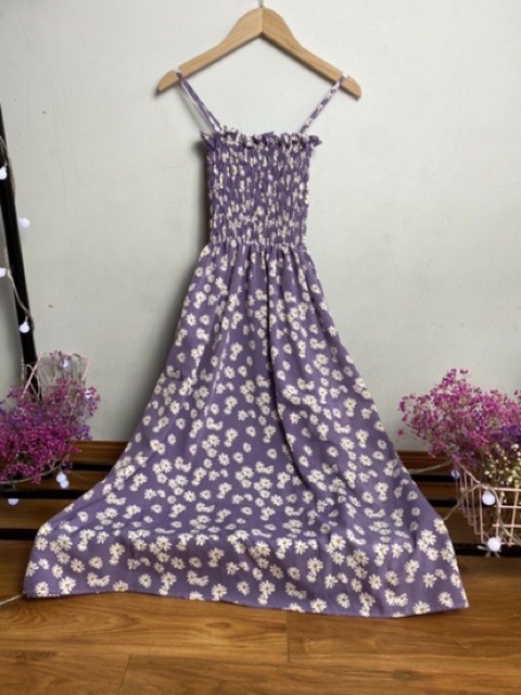 Váy 2 dây hoa cúc nhí chun ngực nhiều màu điệu đà | BigBuy360 - bigbuy360.vn