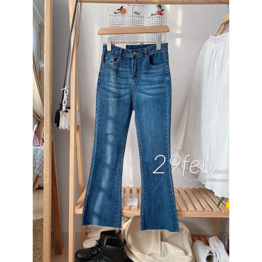 Quần jeans rách ống loe, jean ống vẩy (Ảnh thật) - 1155