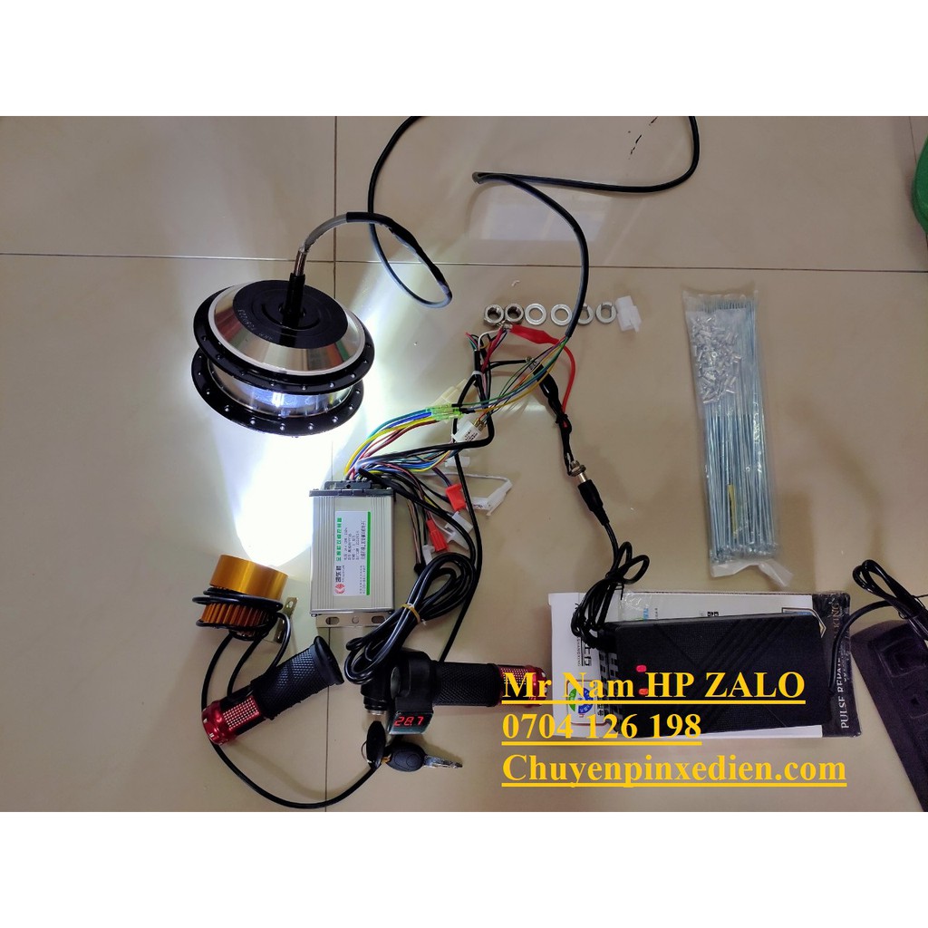 Bộ thiết bị chế xe đạp thường thành xe đạp điện động cơ RCF tốc độ 40km.h