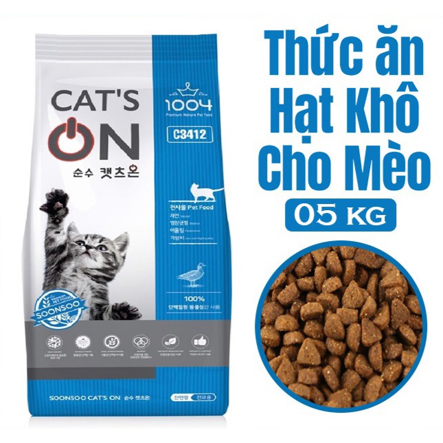 [Phân phối chính hãng] Thức ăn hạt khô cho mèo Cat's On 500gam/1kg