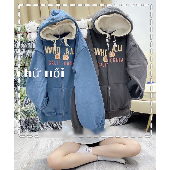 Áo KHOÁC NỈ HOODIE unisex form dáng rộng nam nữ- ÁO KHOÁC NỈ CHỮ WHO AI -- MẪU HOT 2022