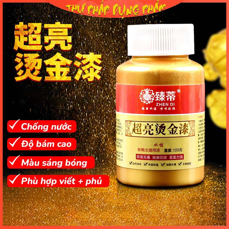 Nhũ vàng viết thư pháp, sơn phủ Thư Pháp Dụng Phẩm màu sáng bóng hãng Zhendi