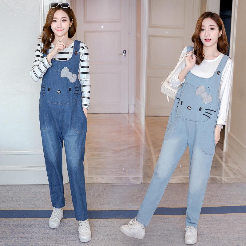 Quần jeans yếm kiểu dáng thời trang cho mẹ bầu