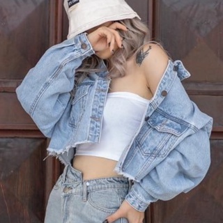 Áo Khoác Jean Croptop Chất Sofm