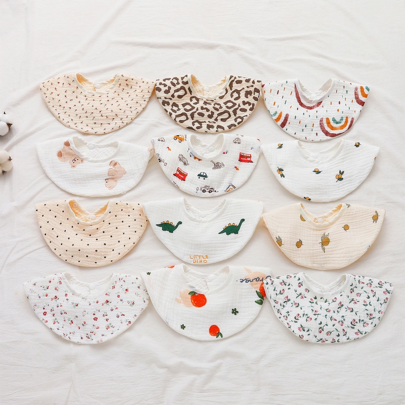 Yếm Ăn Cotton Mềm Mại Có Thể Xoay 360 Độ Dành Cho Các Bé