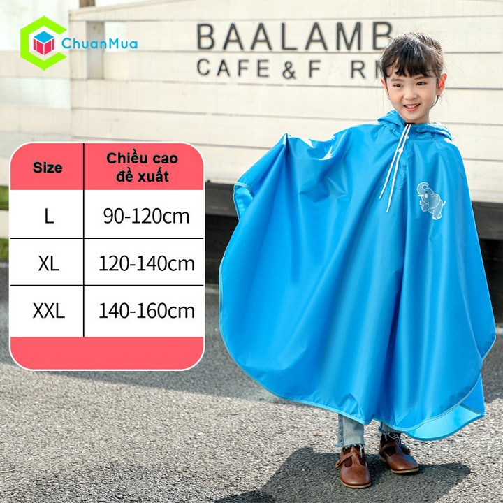 Áo mưa trẻ em hình thú ngộ nghĩnh đáng yêu thiết kế tiện dụng mang balo