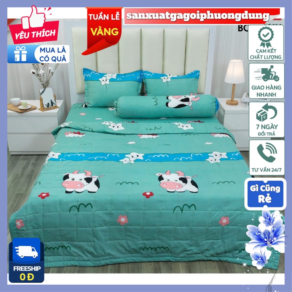 Vải Chuyên May Ga Gối,May bọc ghế,đệm ngồi,khổ vải rộng 2m3,chất cotton poly,có chọn mẫu-MẪU BÒ XANH