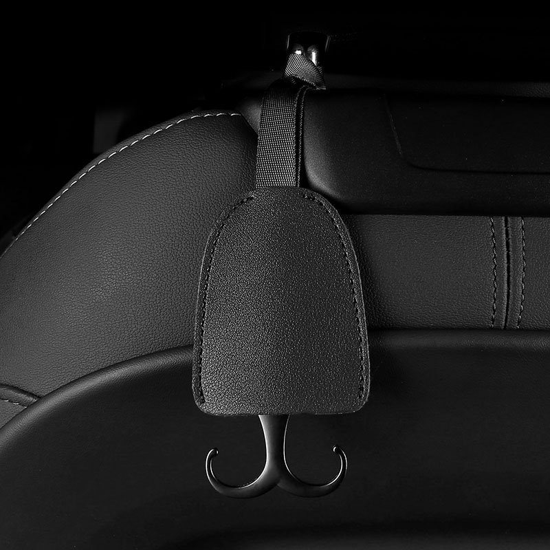 Set 1/2 móc treo đồ SEAMETAL gắn lưng ghế xe hơi bằng da tiện dụng