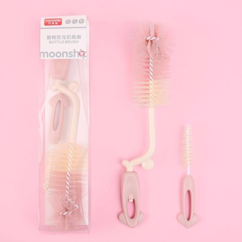 Set 2 chi tiết cọ rửa bình sữa cho bé MoonShip