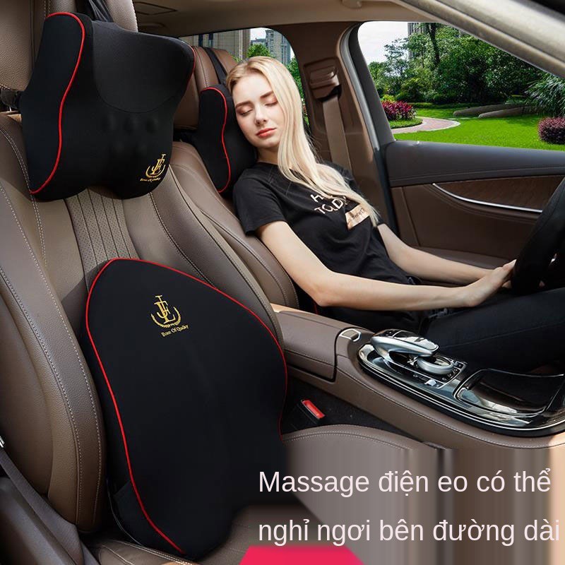 ✧♘▣Đệm hỗ trợ thắt lưng trên ô tô tựa memory foam điện massage ghế gối đầu