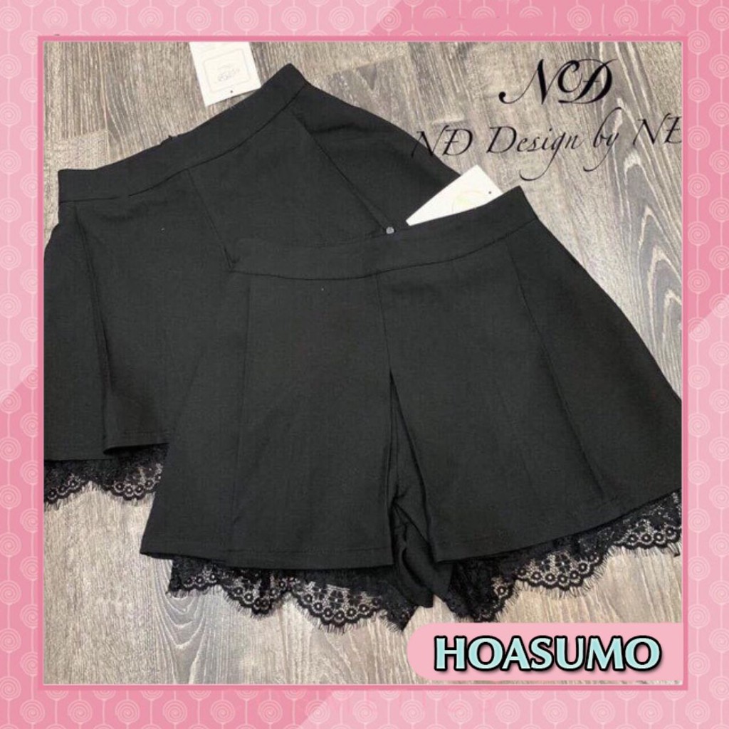 Quần giả váy phối chân ren