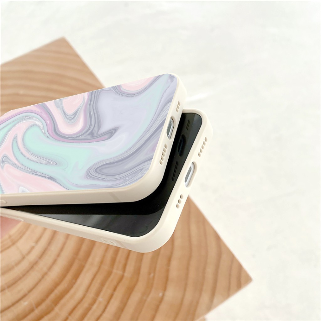 Ốp lưng điện thoại loang màu hồng xanh tím chói cho iPhone 13 Pro Max 12 11 X XR Xs Max 7Plus 8Plus
