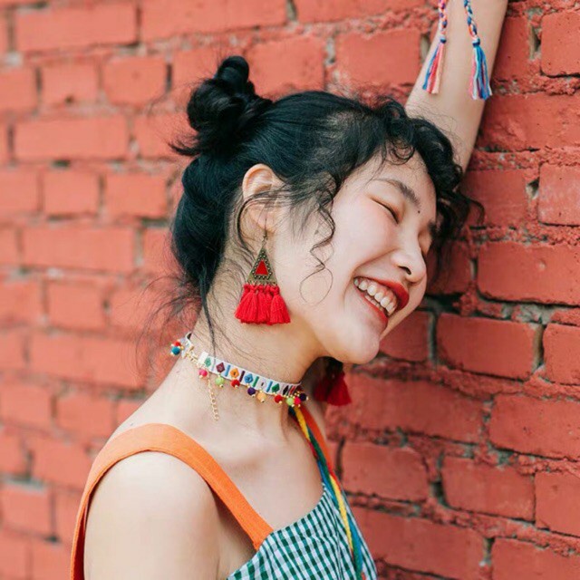 Khuyên tai tua rua bông tai boho thời trang nữ xinh xắn - Mã HT048