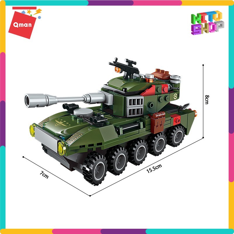 Đồ Chơi Xếp Hình Thông Minh Qman 1803 Xe Tăng Chiến Xa Lội Nước 361 Chi Tiết Cho Trẻ Từ 6 Tuổi