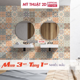 Sét 32 ô decal gạch bông - Mua 3 set tặng 1 set - hoa văn trang trí Elegant mã CBM3T1-060720