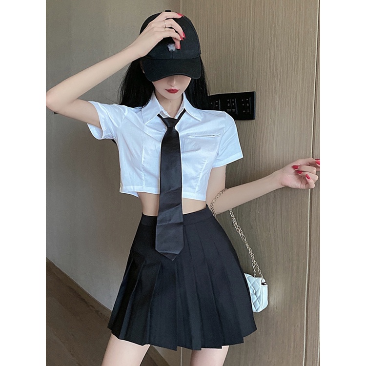 Áo sơmi croptop tay NGẮN và DÀI phong cách cá tính