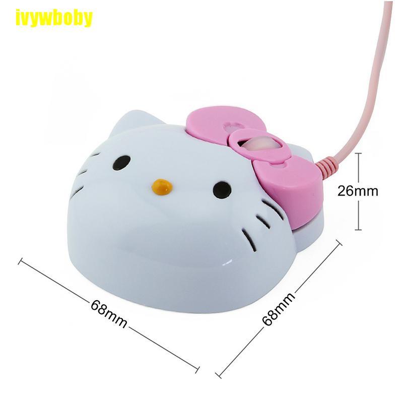 Chuột quang chơi game có dây Usb 2.0 hình Hello Kitty 3D dành cho máy tính