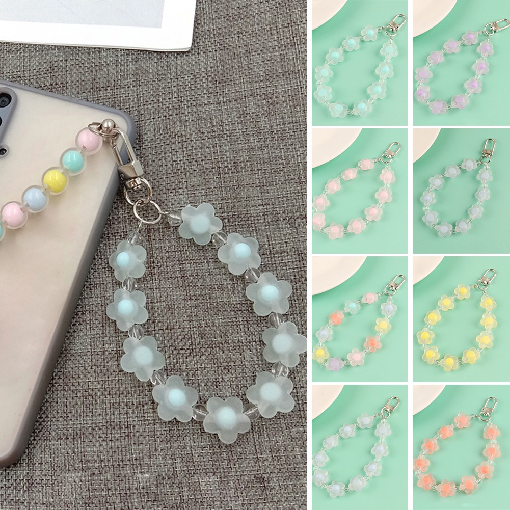 Móc Khóa Xe Hơi / Ba Lô / Túi Xách Trang Trí Hạt Hoa Màu Kẹo Dễ Thương Thích Hợp Làm Quà Tặng Cho Bạn Gái