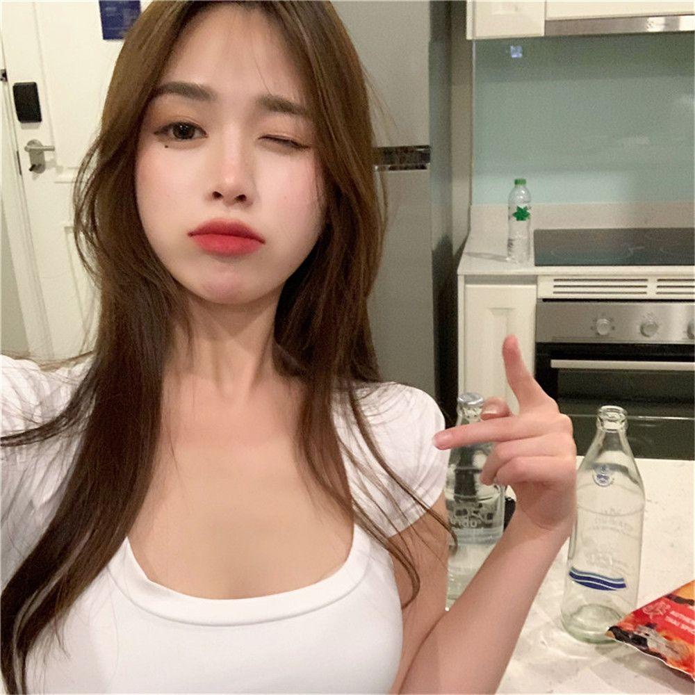 Áo Croptop Tay Ngắn Dáng Ôm Màu Sắc Thời Trang Mùa Hè Quyến Rũ Cho Nữ