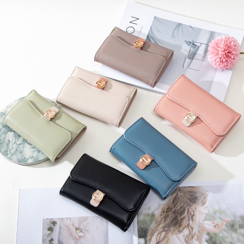 Ví Gấp Ba Thiết Kế Mới Cao Cấp Thời Trang Dành Cho Nữ Giá Đỡ