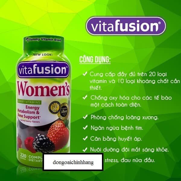 Kẹo dẻo Vitafusion Women Gummy Vitamins 220 viên dành cho phụ nữ