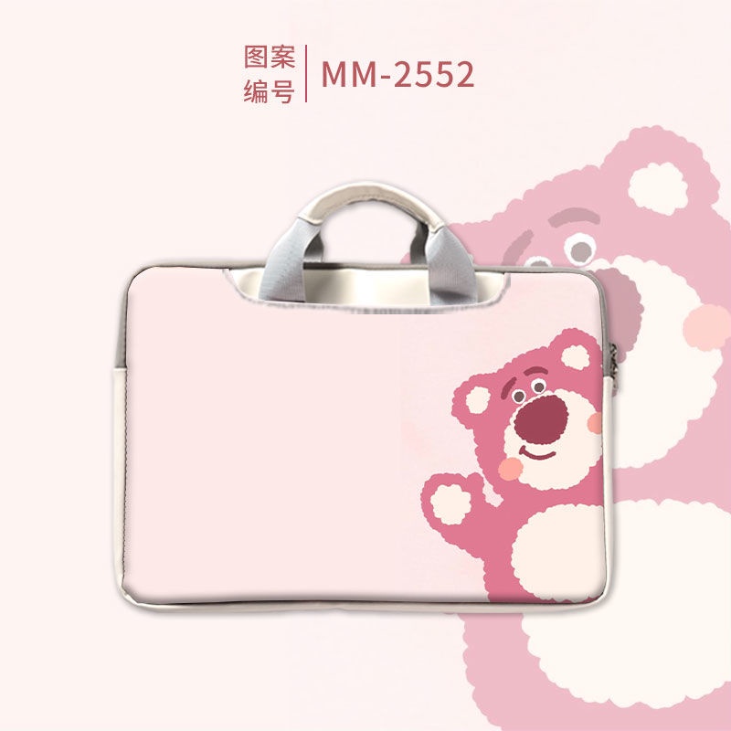 Túi Đựng Laptop Họa Tiết Gấu Dâu Tây Hoạt Hình Dễ Thương Cho Huawei Xiaomi Lenovo Dell