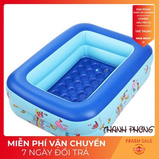 [Hot] Bộ sản phẩm bể phao 3 tầng 1m5 kèm 100 Banh kính bơi bơm điện